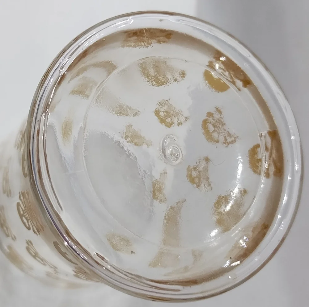 Vintage Gold Skull Cross Bone Glass Jar Poison Barware Stash Container with Top